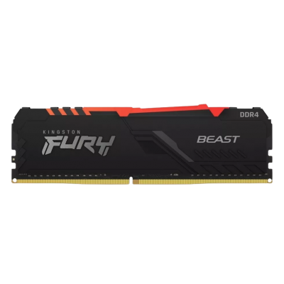 MEMORIA RAM DIMM KINGSTON FURY BEAST 16GB DDR4 3200MHZ CL16 NEGRO RGB  KF432C16BB1A 16