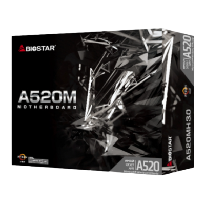 MB BIOSTAR A520MH 3.0 MICRO ATX AM4 AMD RYZEN 2XDDR4 64GB USB 3.2 VGA HDMI 4XSATA III A520MH 3.0