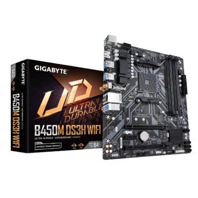 MB GIGABYTE B450M AM4 MATX 4DDR4 128GB 2133 A 3600MHZ HDMI USB3.1 INTEL DUAL BAND B450M DS3H WIFI