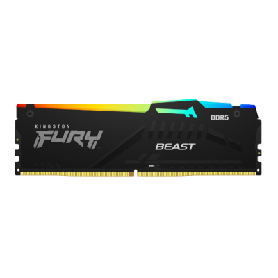 MEMORIA RAM DIMM KINGSTON FURY BEAST NEGRO RGB 16GB DDR5 5200MHZ CL40 KF552C40BBA 16